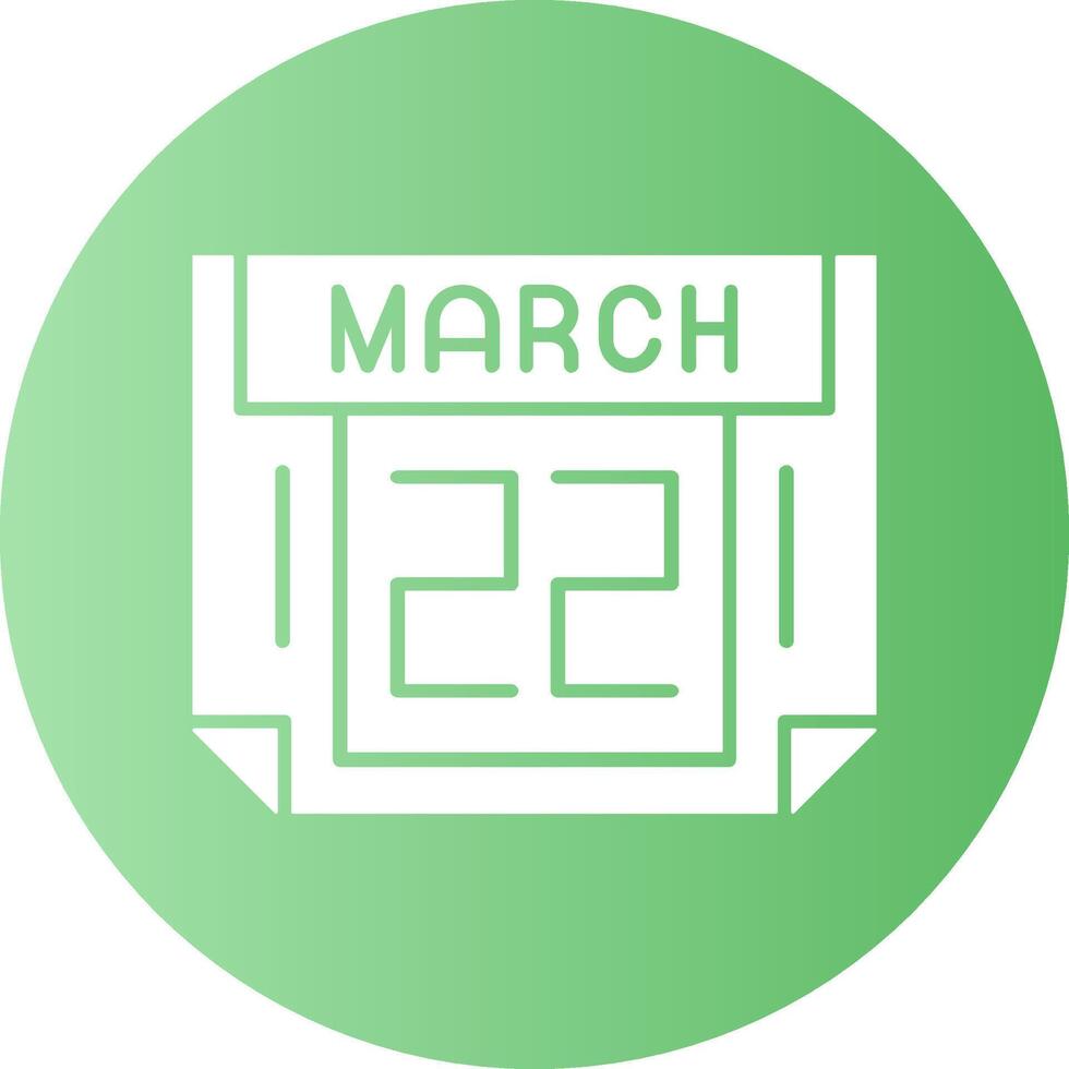 22 March Gradient Circle Icon vector