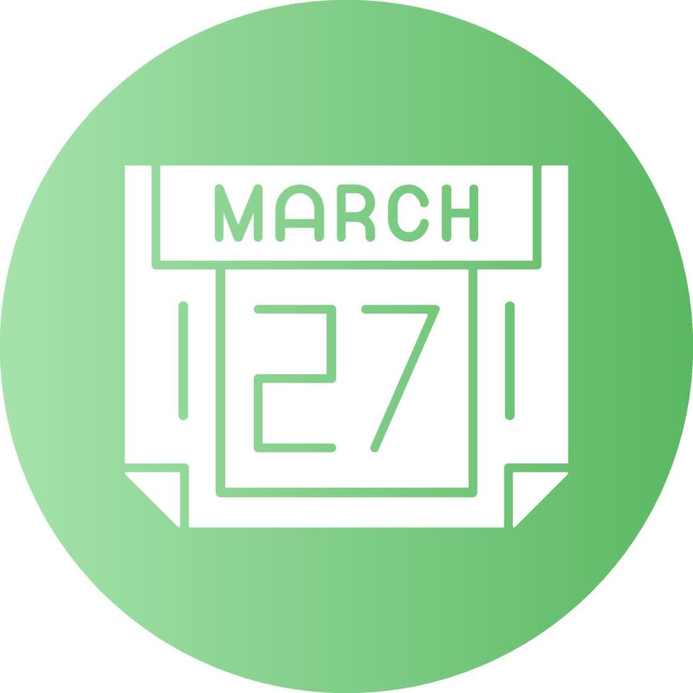 27 March Gradient Circle Icon vector