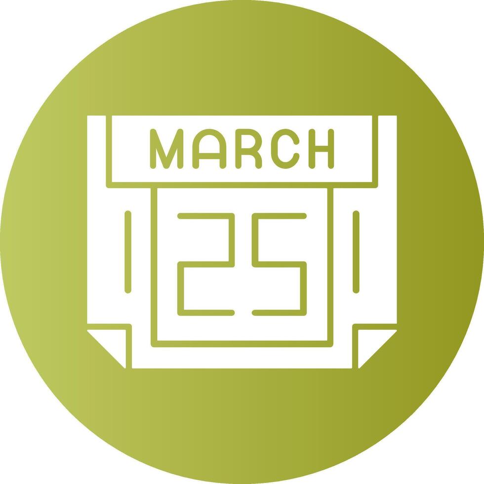 25 March Gradient Circle Icon vector