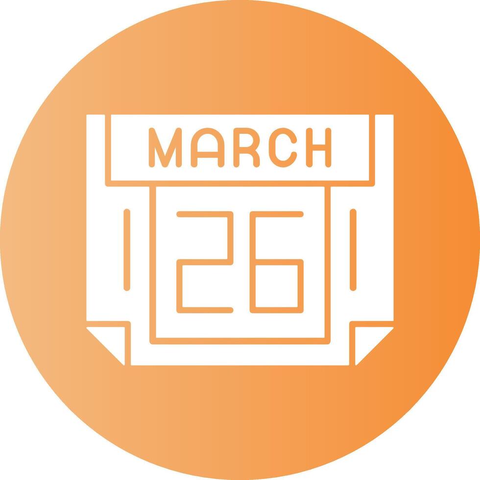 26 March Gradient Circle Icon vector