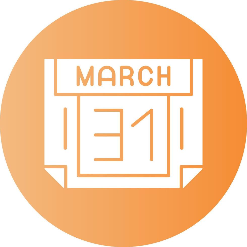 31 March Gradient Circle Icon vector