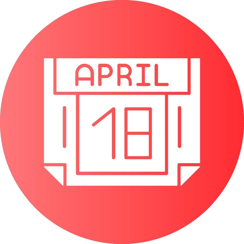 18 April Gradient Circle Icon vector