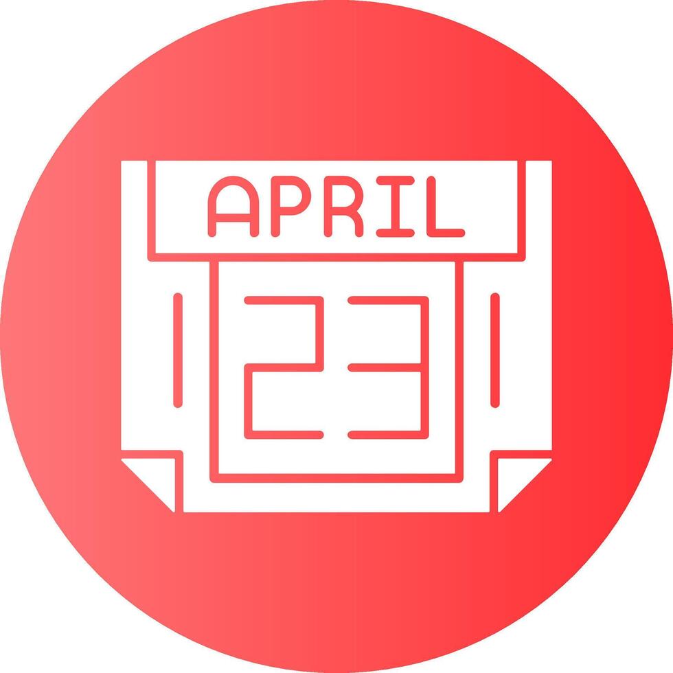 23 April Gradient Circle Icon vector