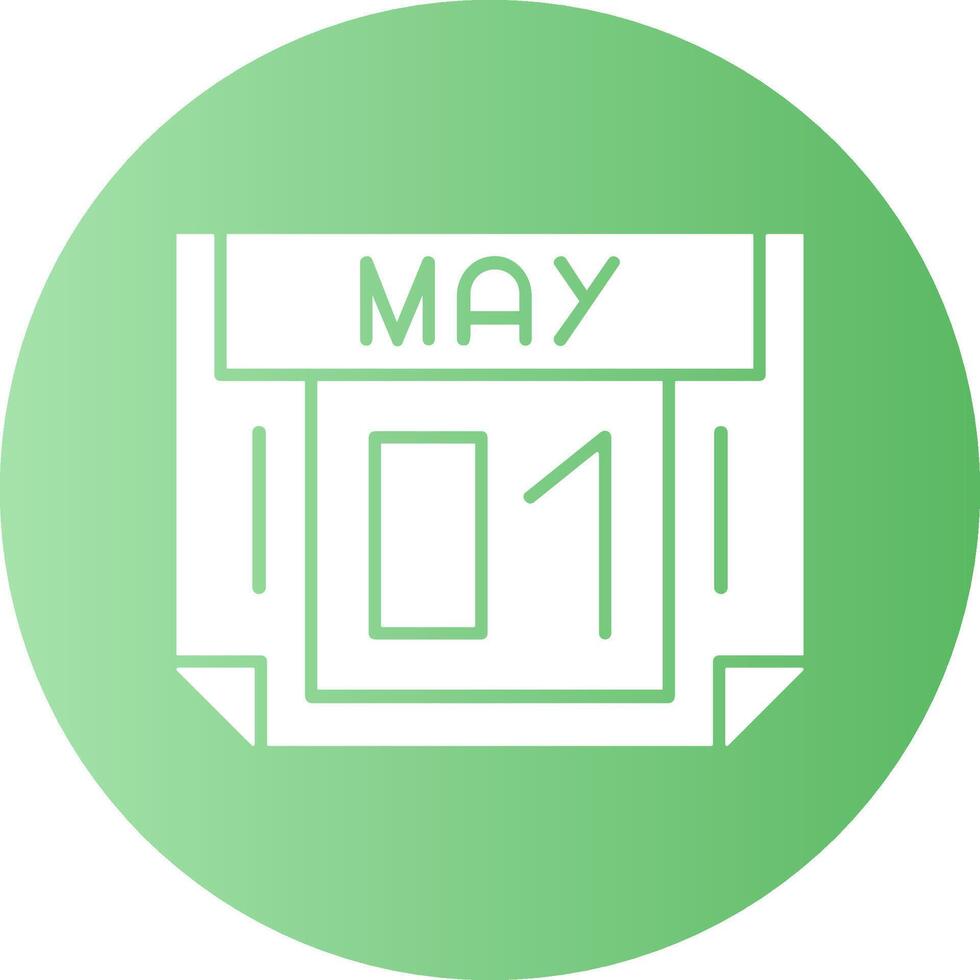 1 May Gradient Circle Icon vector