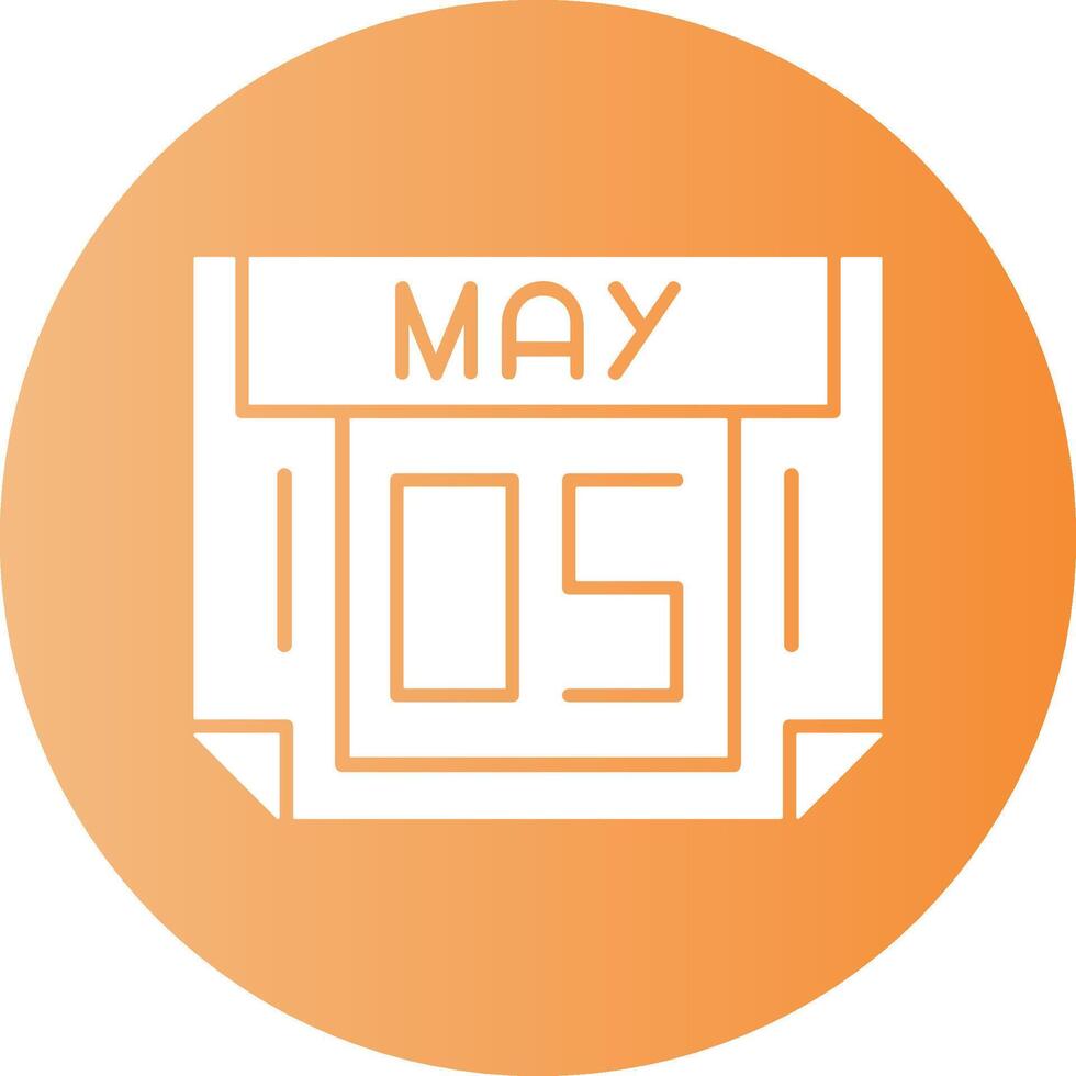 5 May Gradient Circle Icon vector