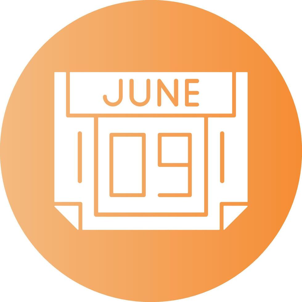 9 June Gradient Circle Icon vector