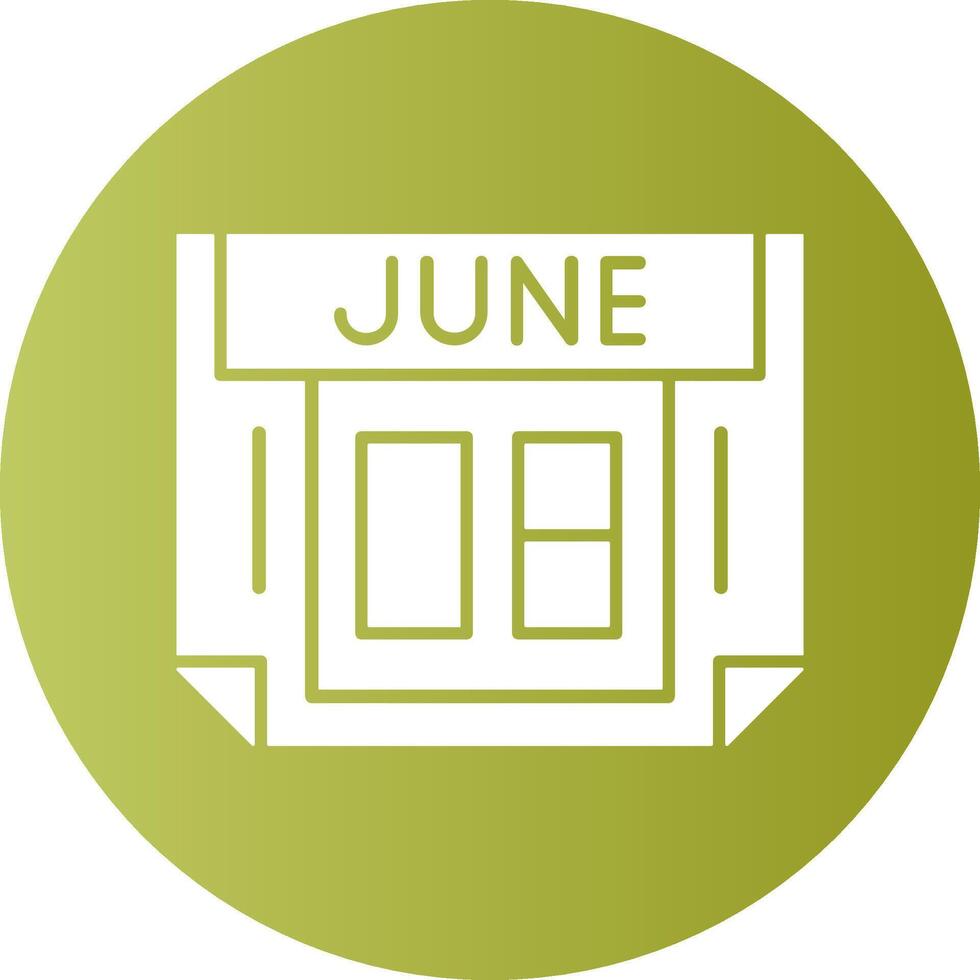 8 June Gradient Circle Icon vector