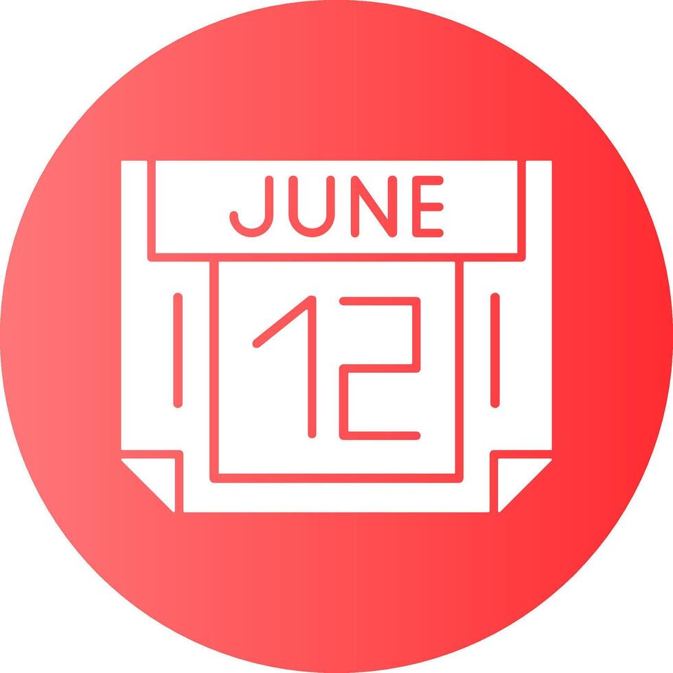 12 June Gradient Circle Icon vector