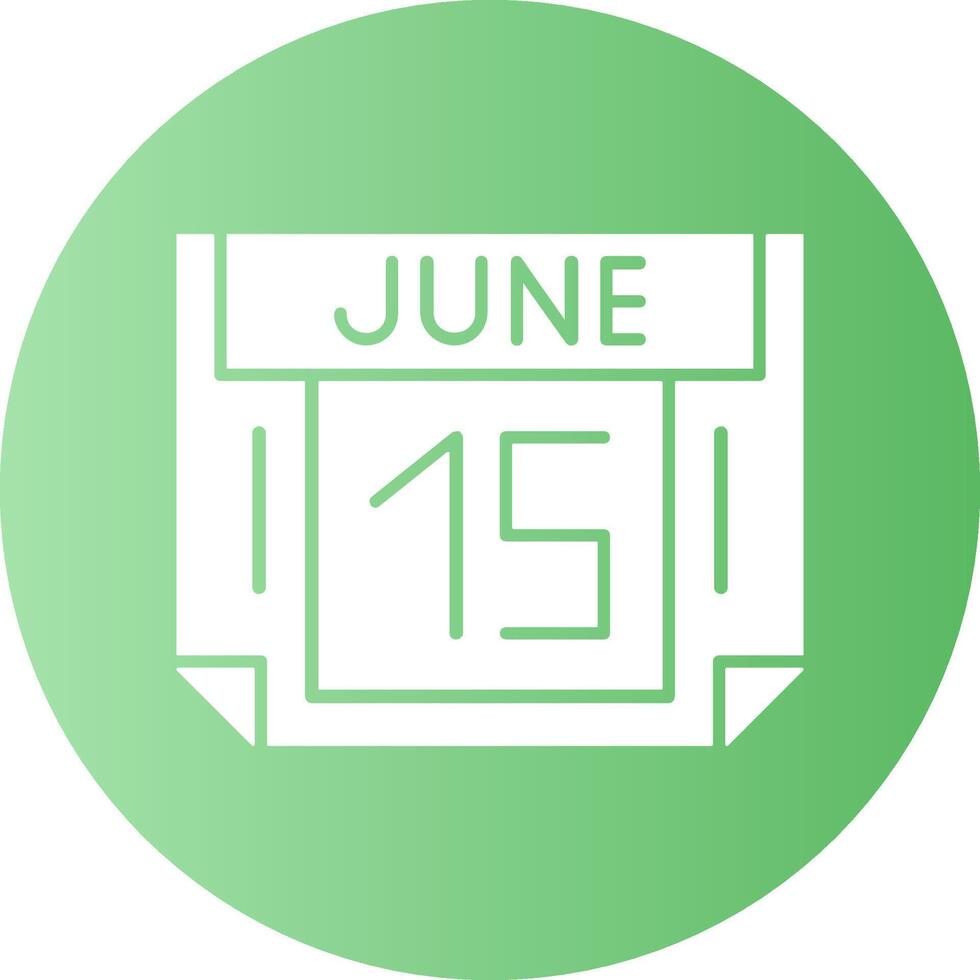 15 June Gradient Circle Icon vector
