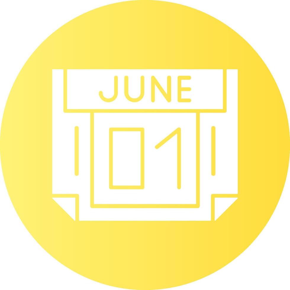 1 June Gradient Circle Icon vector