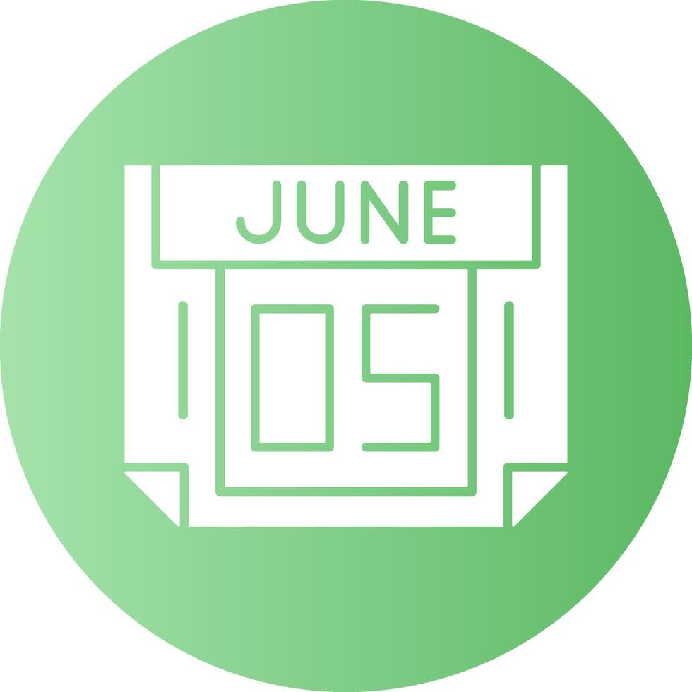 5 June Gradient Circle Icon vector