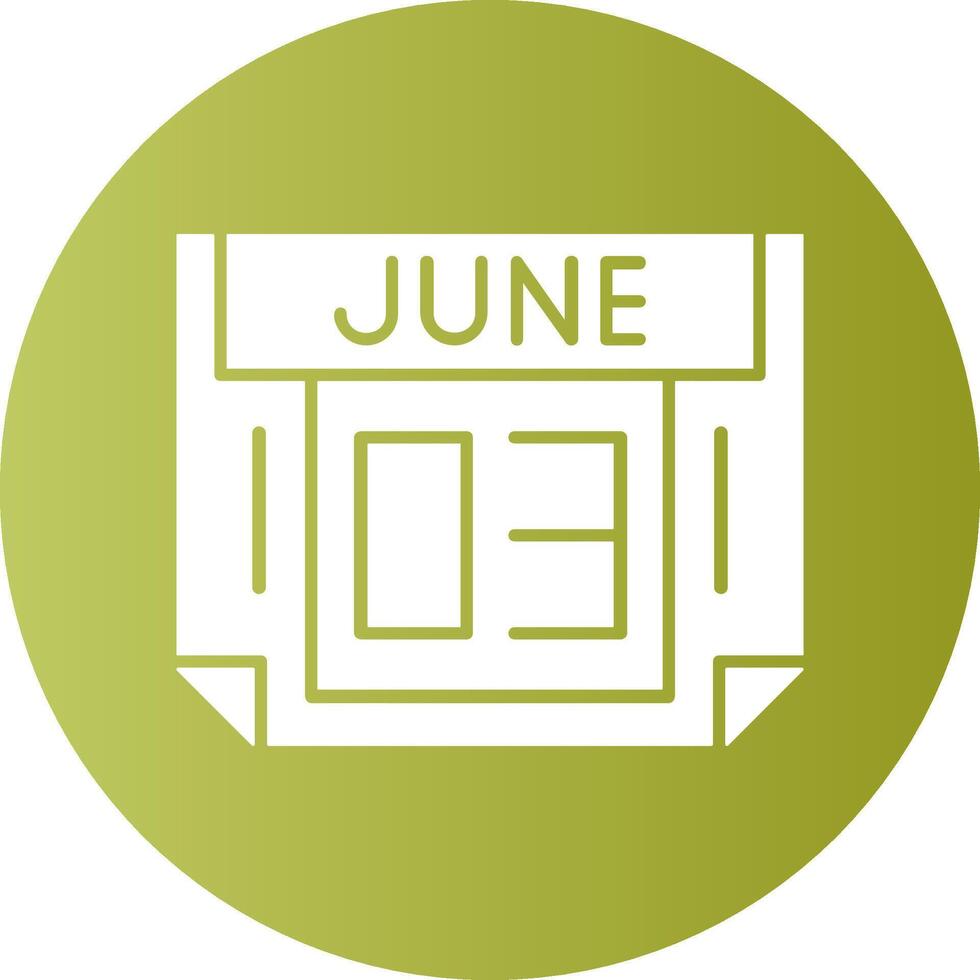 3 June Gradient Circle Icon vector