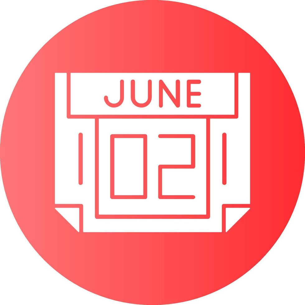 2 June Gradient Circle Icon vector