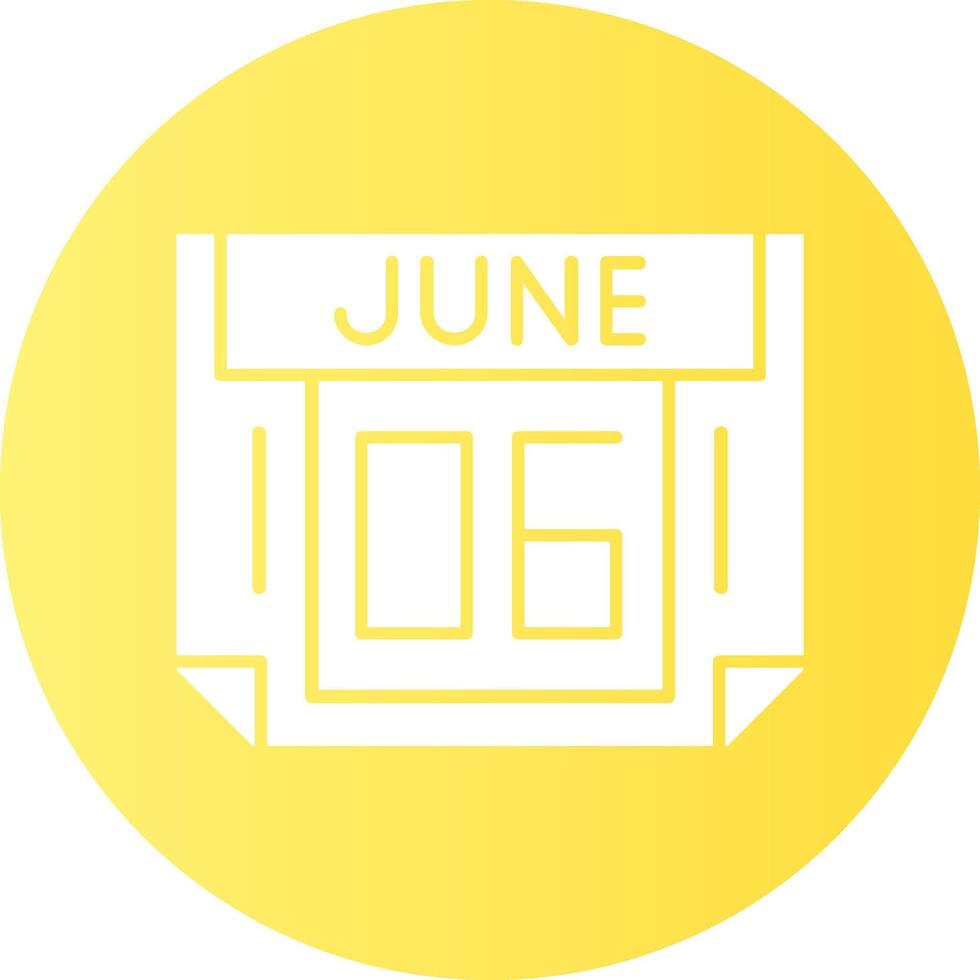 6 June Gradient Circle Icon vector