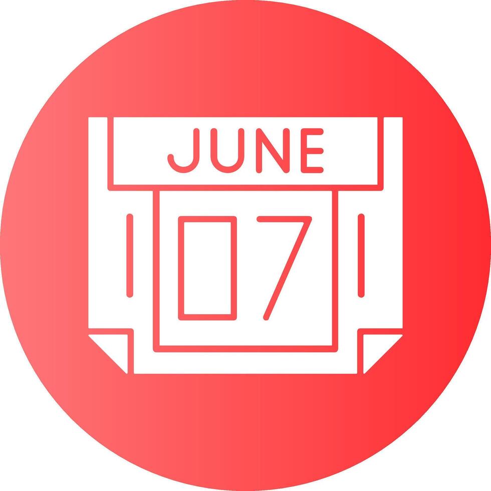 7 June Gradient Circle Icon vector
