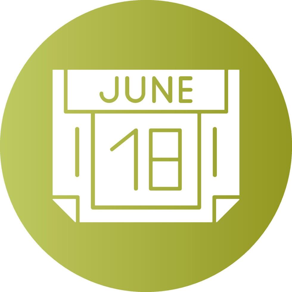 18 June Gradient Circle Icon vector