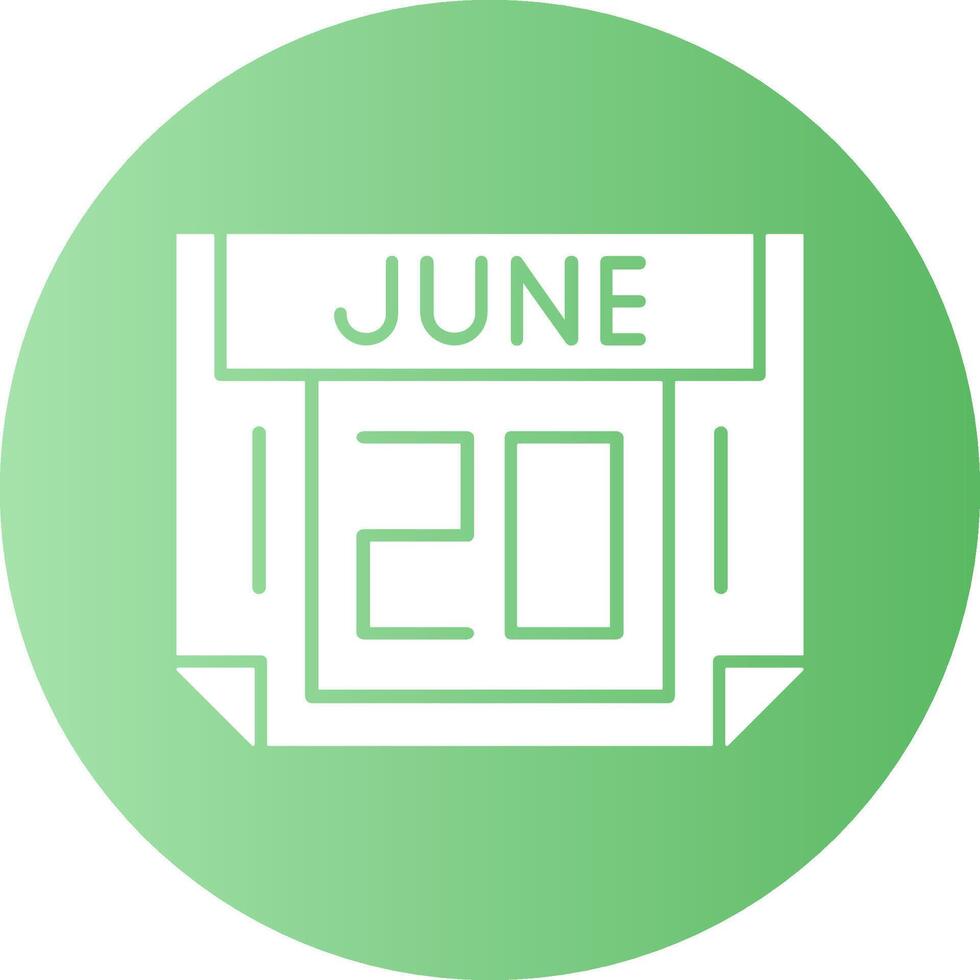 20 June Gradient Circle Icon vector