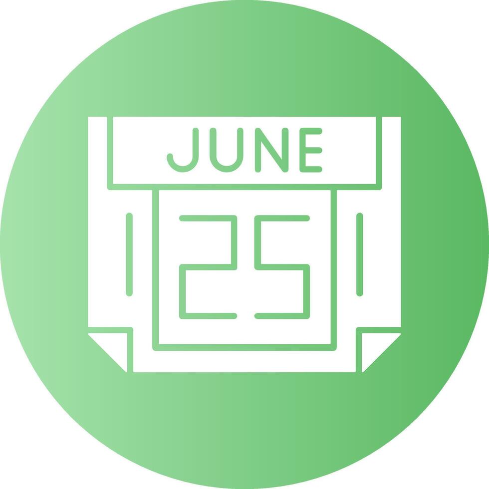 25 June Gradient Circle Icon vector