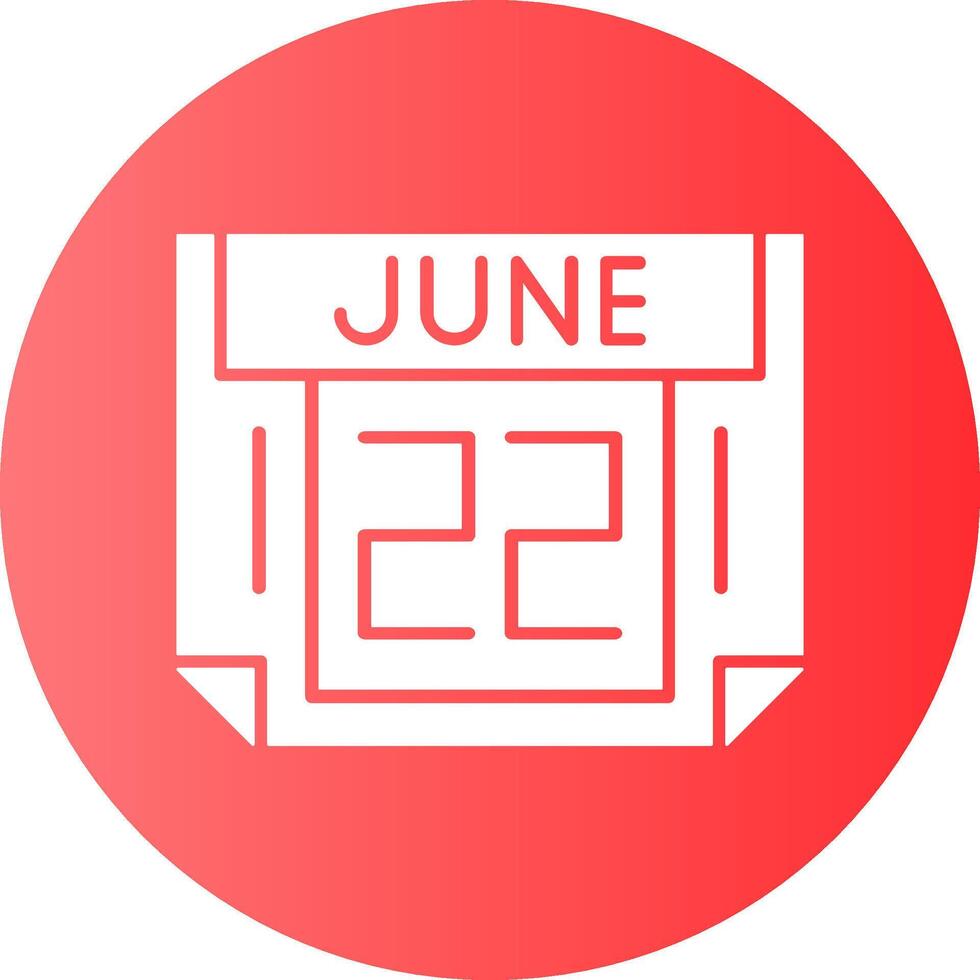 22 June Gradient Circle Icon vector