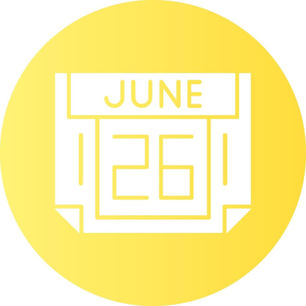 26 June Gradient Circle Icon vector