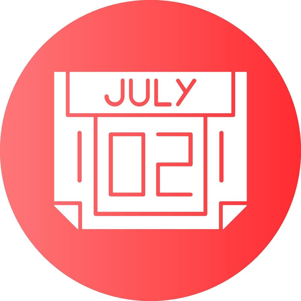 2 July Gradient Circle Icon vector