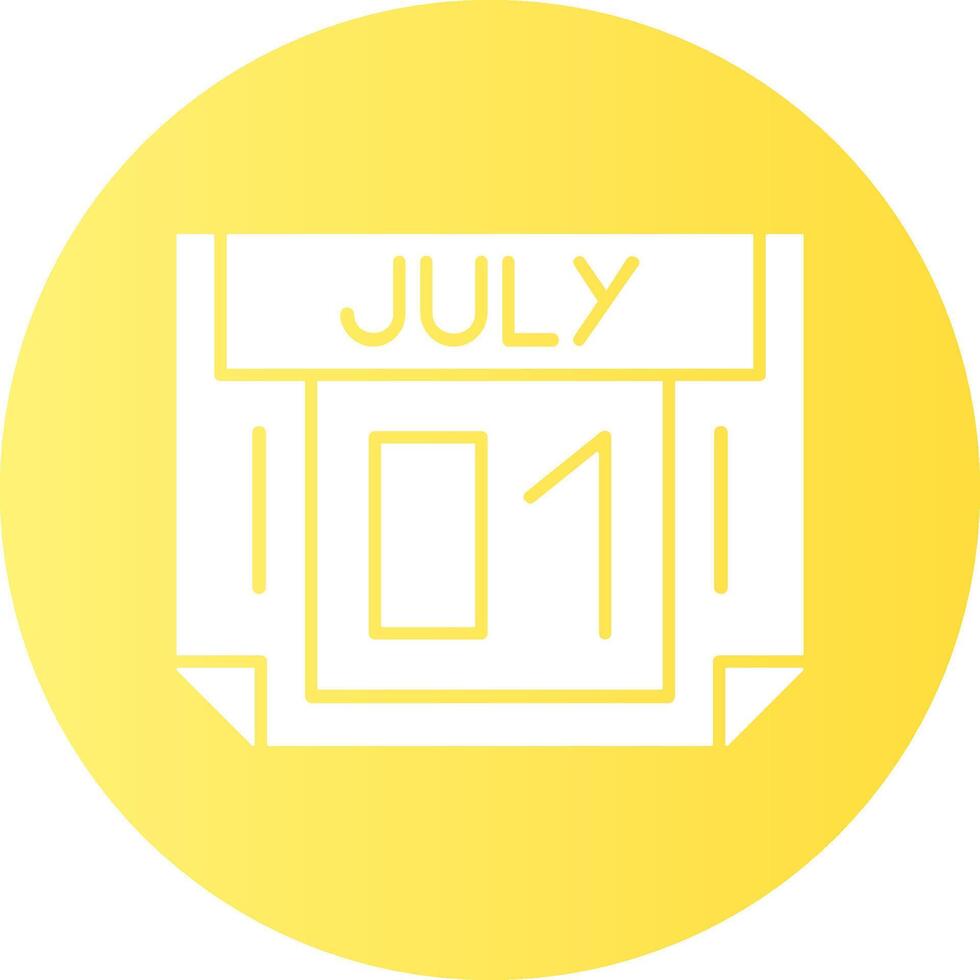 1 July Gradient Circle Icon vector