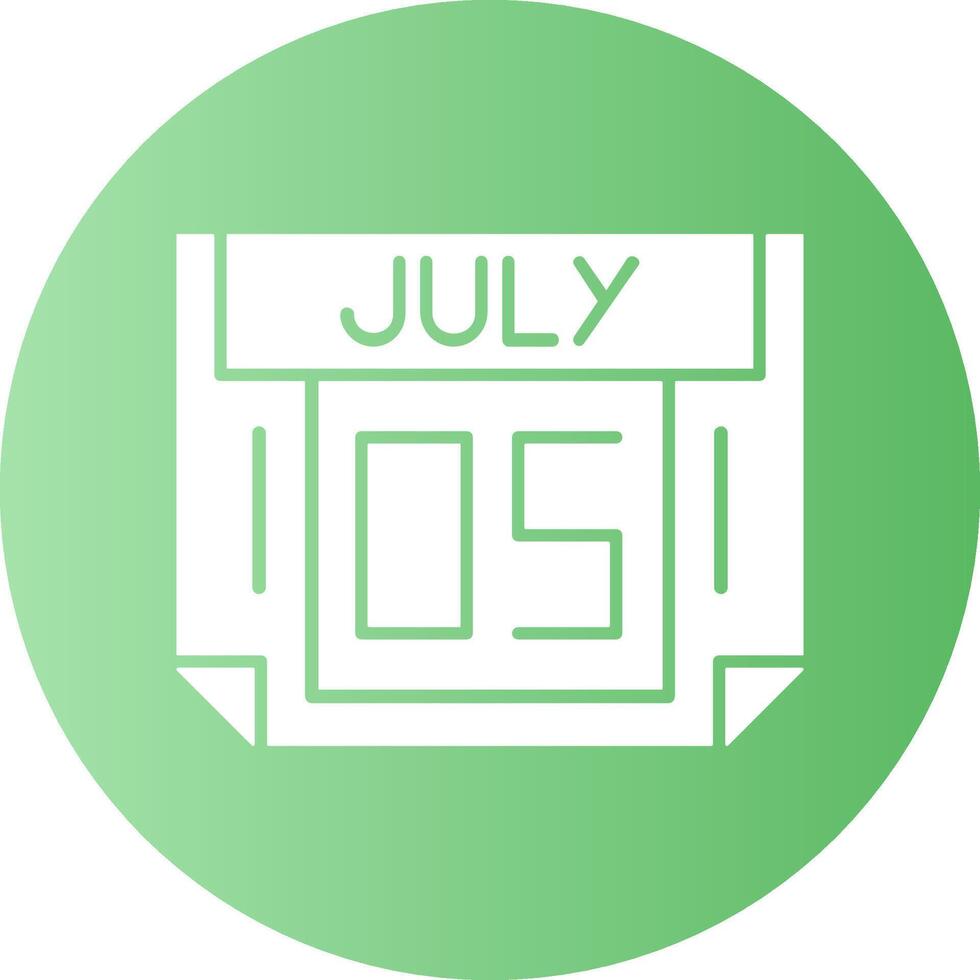 5 July Gradient Circle Icon vector