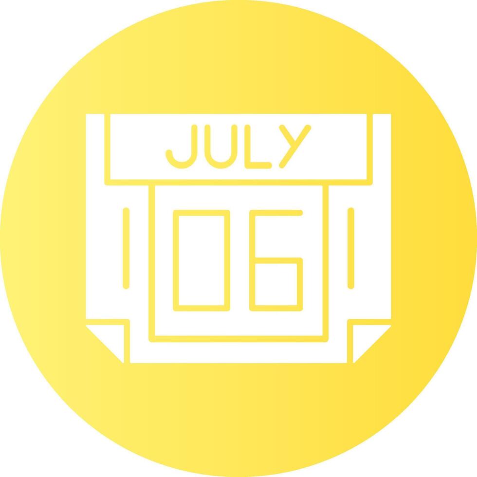 6 July Gradient Circle Icon vector