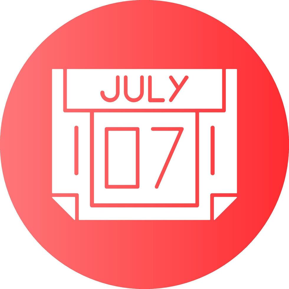 7 July Gradient Circle Icon vector