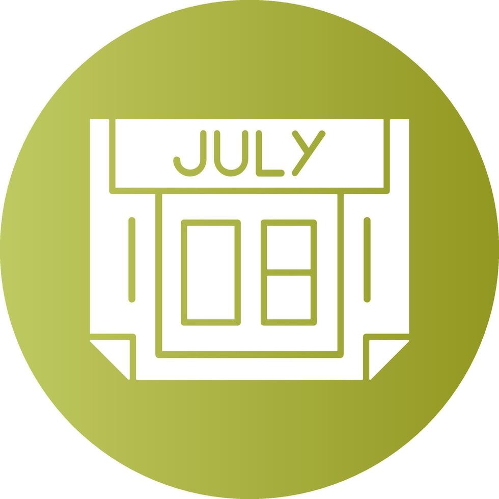 8 July Gradient Circle Icon vector