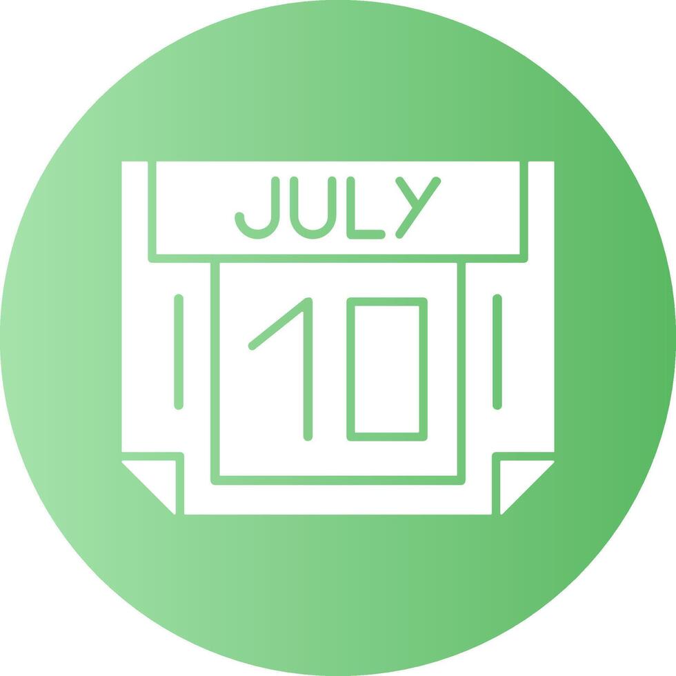 10 July Gradient Circle Icon vector