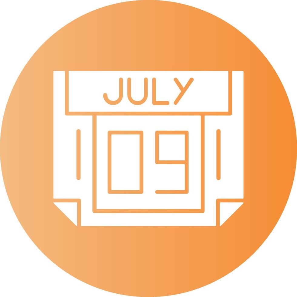 9 July Gradient Circle Icon vector