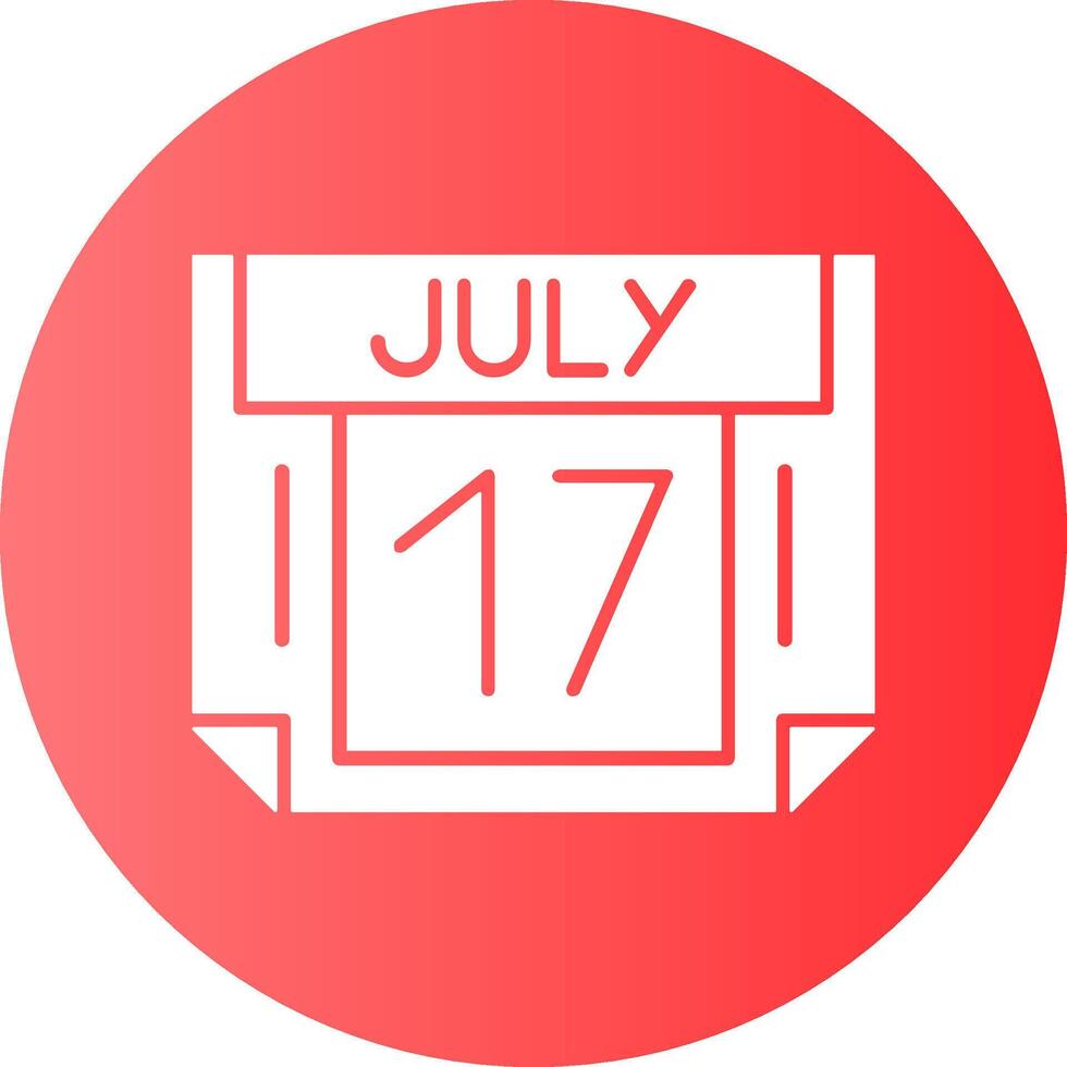 17 July Gradient Circle Icon vector