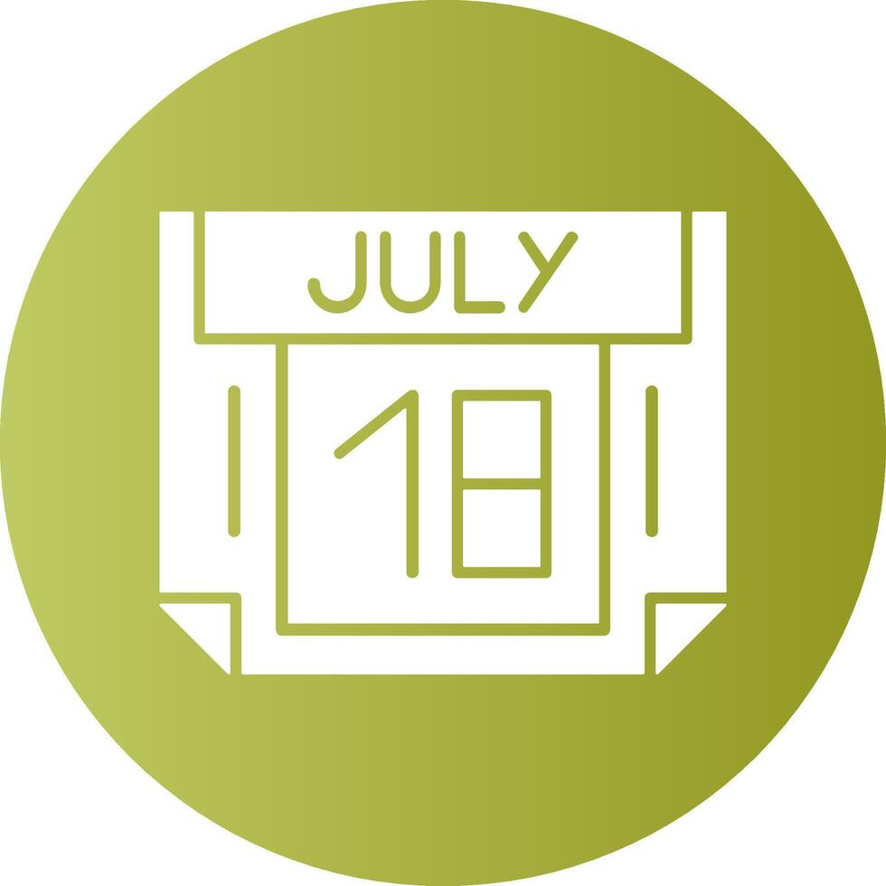 18 July Gradient Circle Icon vector
