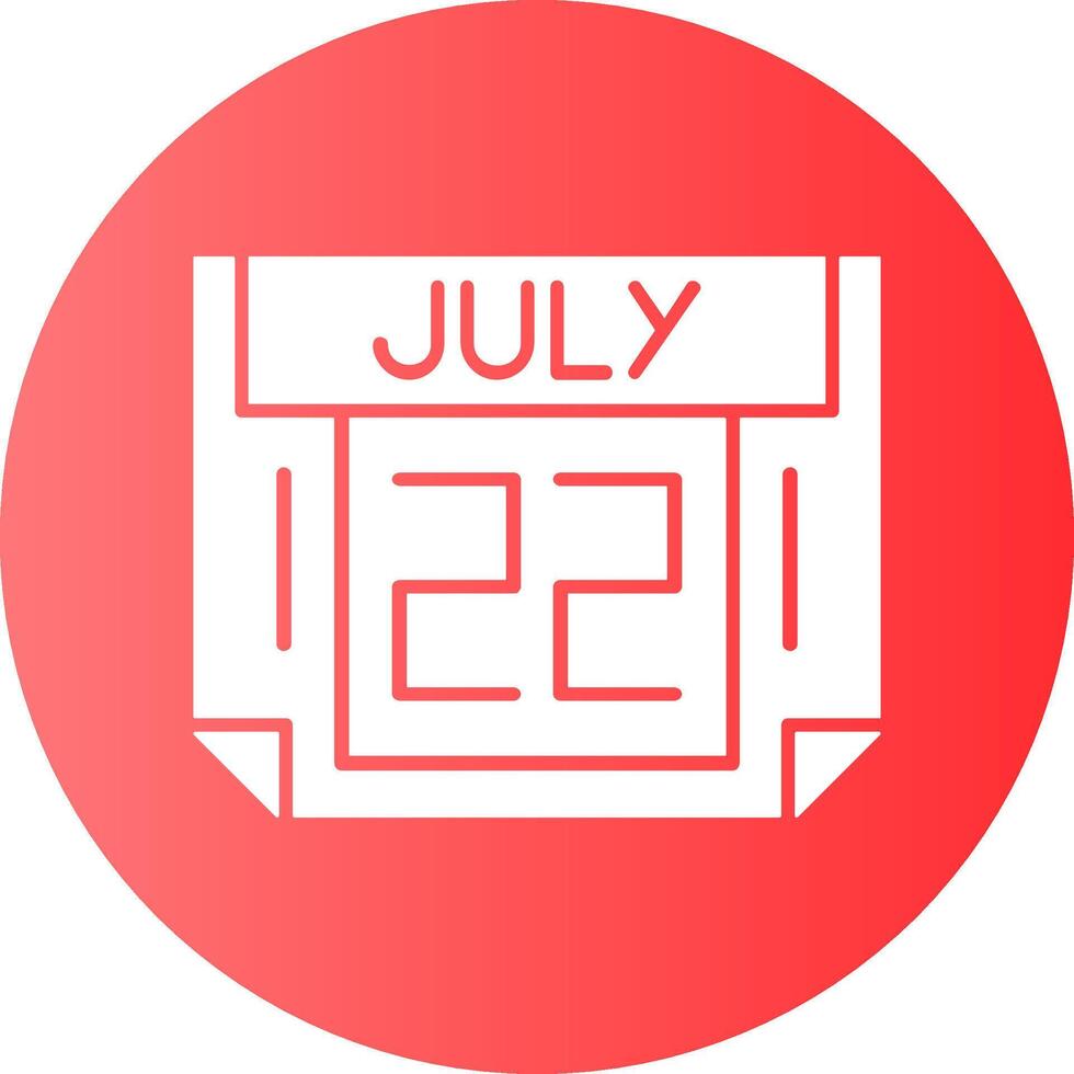 22 July Gradient Circle Icon vector