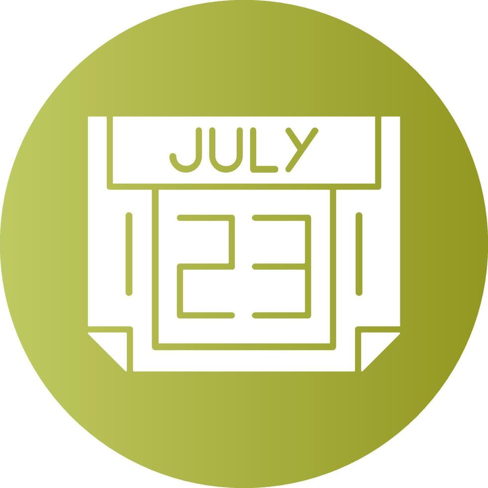 23 July Gradient Circle Icon vector