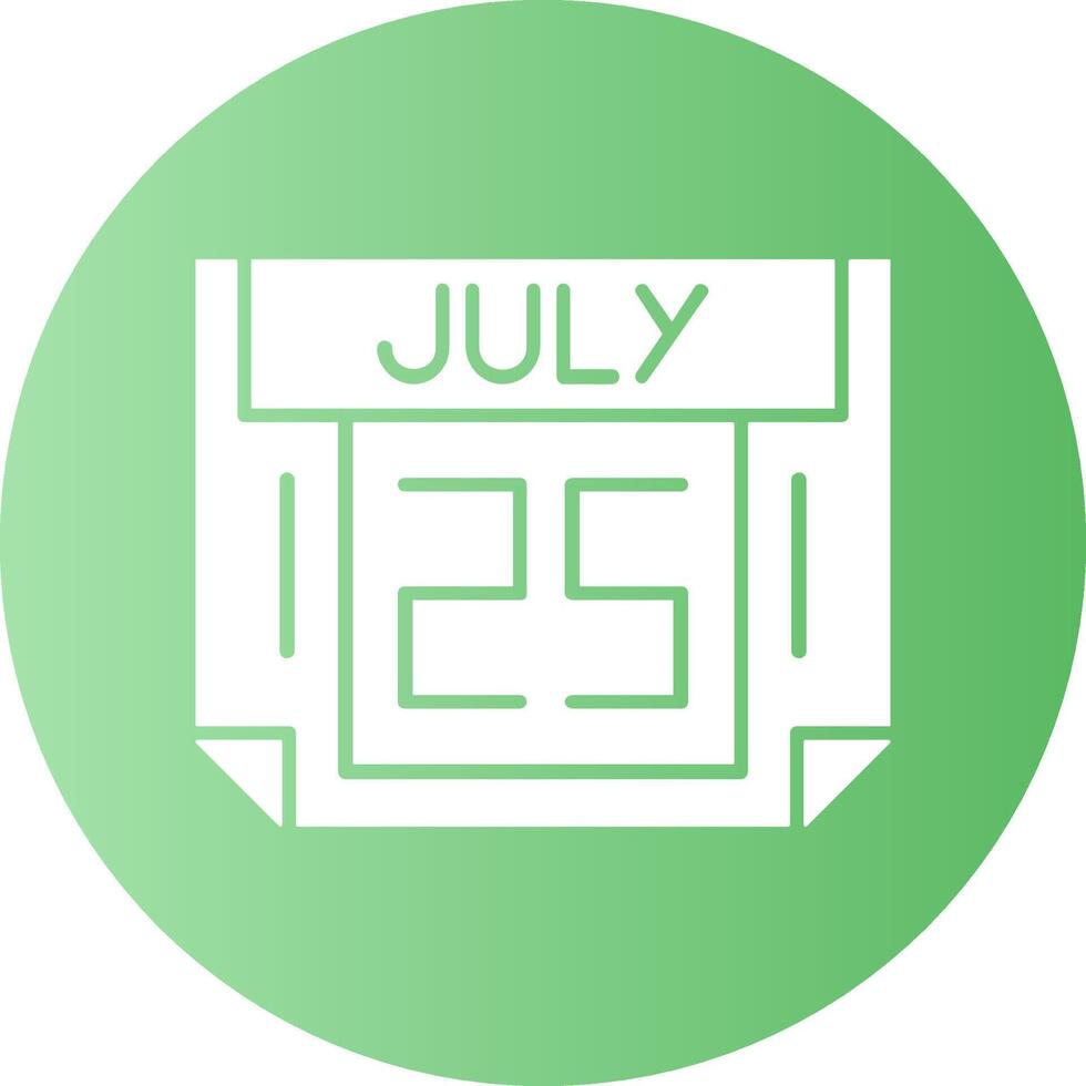 25 July Gradient Circle Icon vector