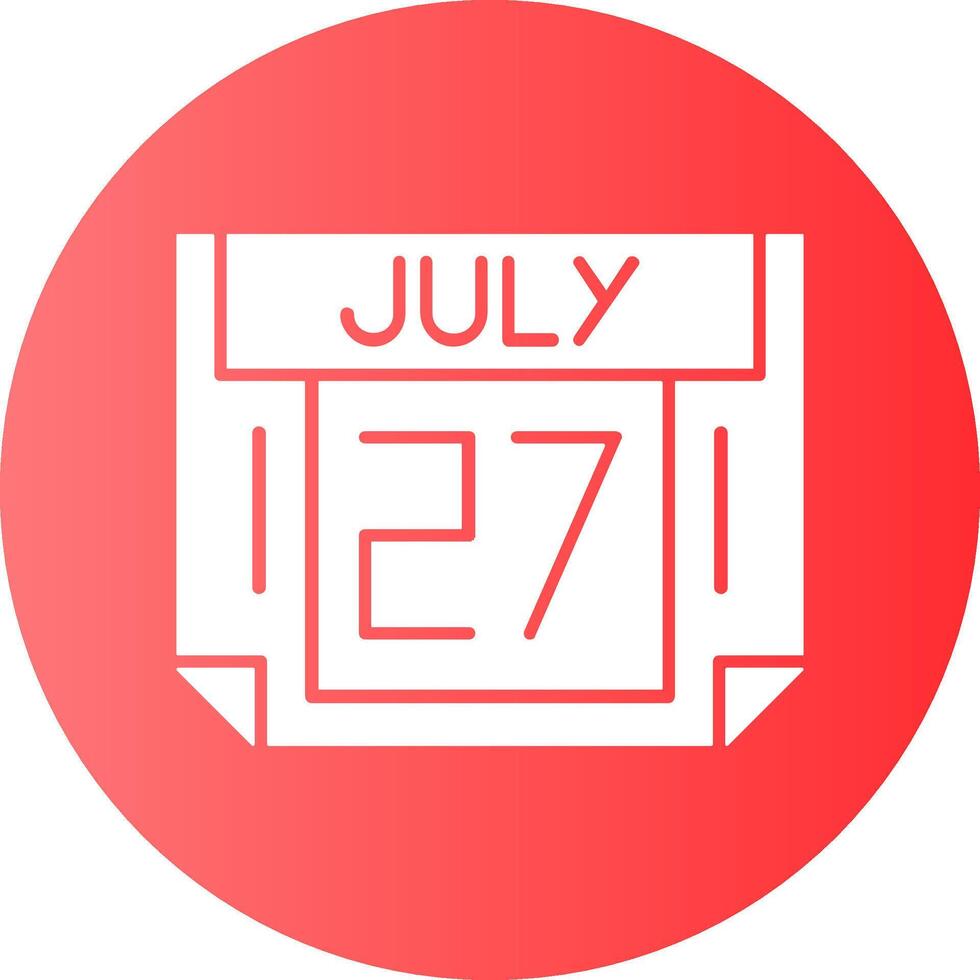 27 July Gradient Circle Icon vector