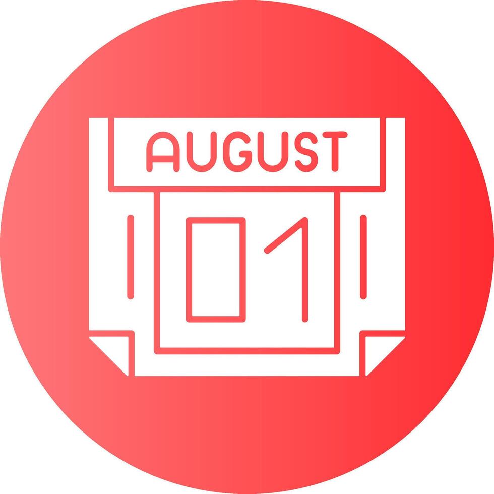1 August Gradient Circle Icon vector