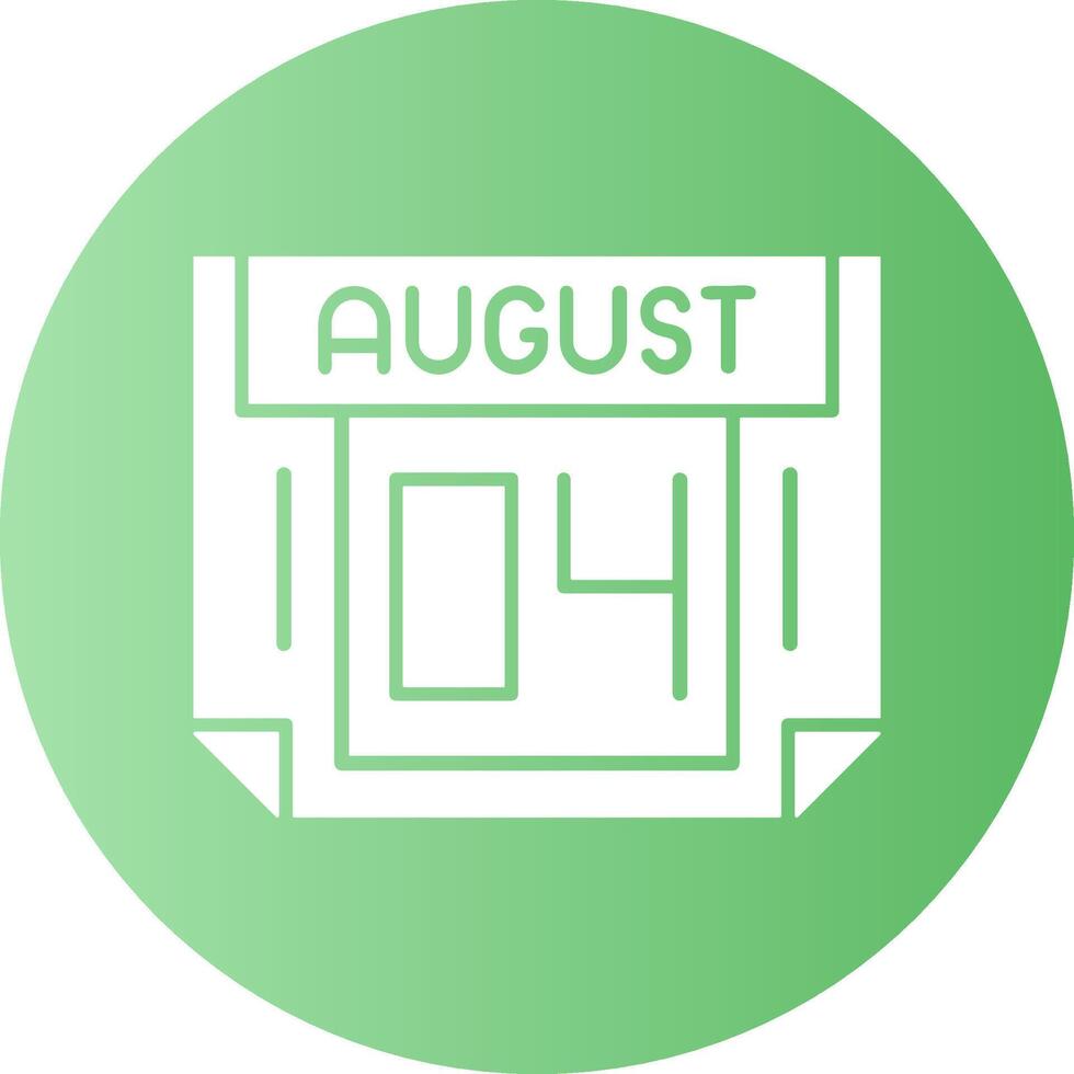 4 August Gradient Circle Icon vector