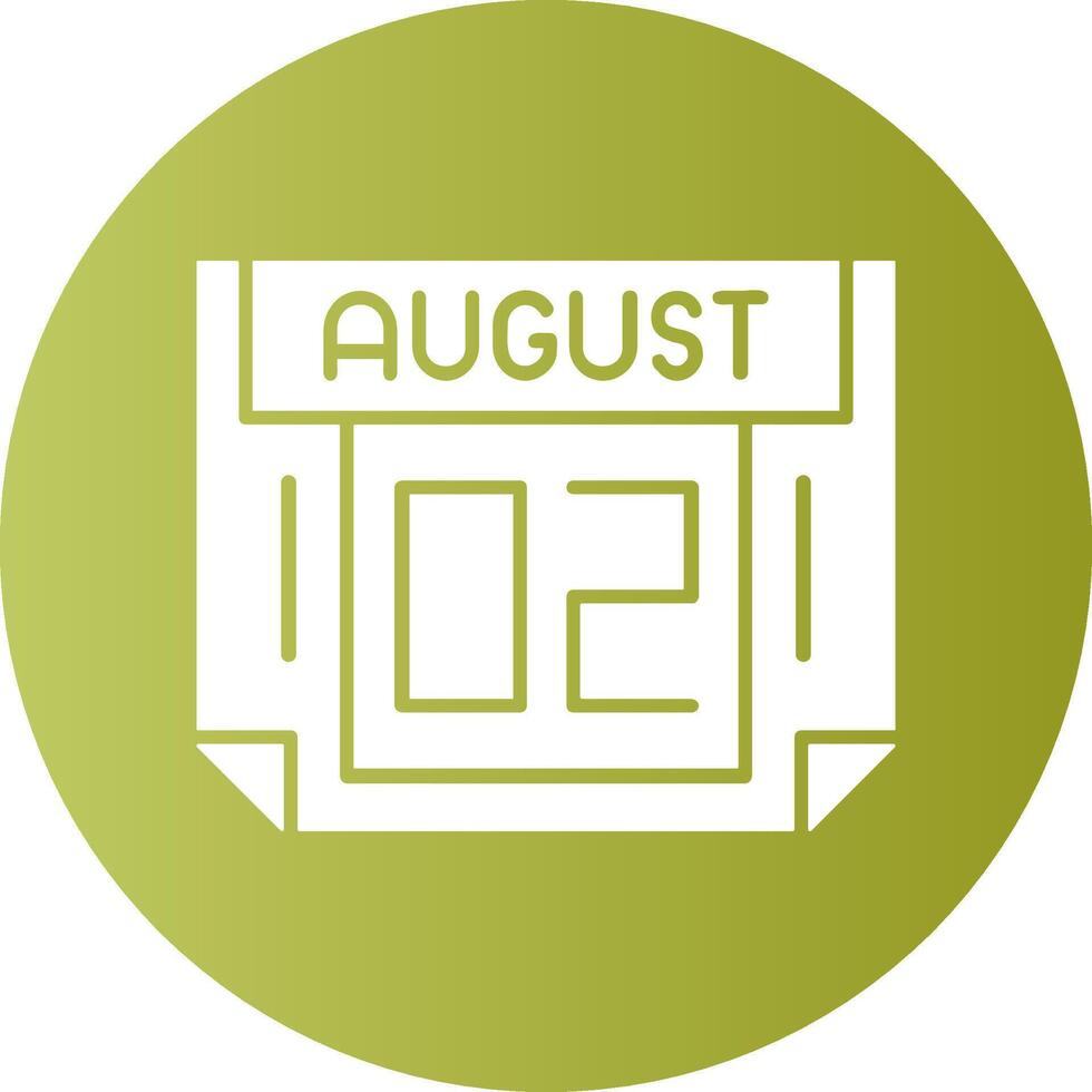 2 August Gradient Circle Icon vector