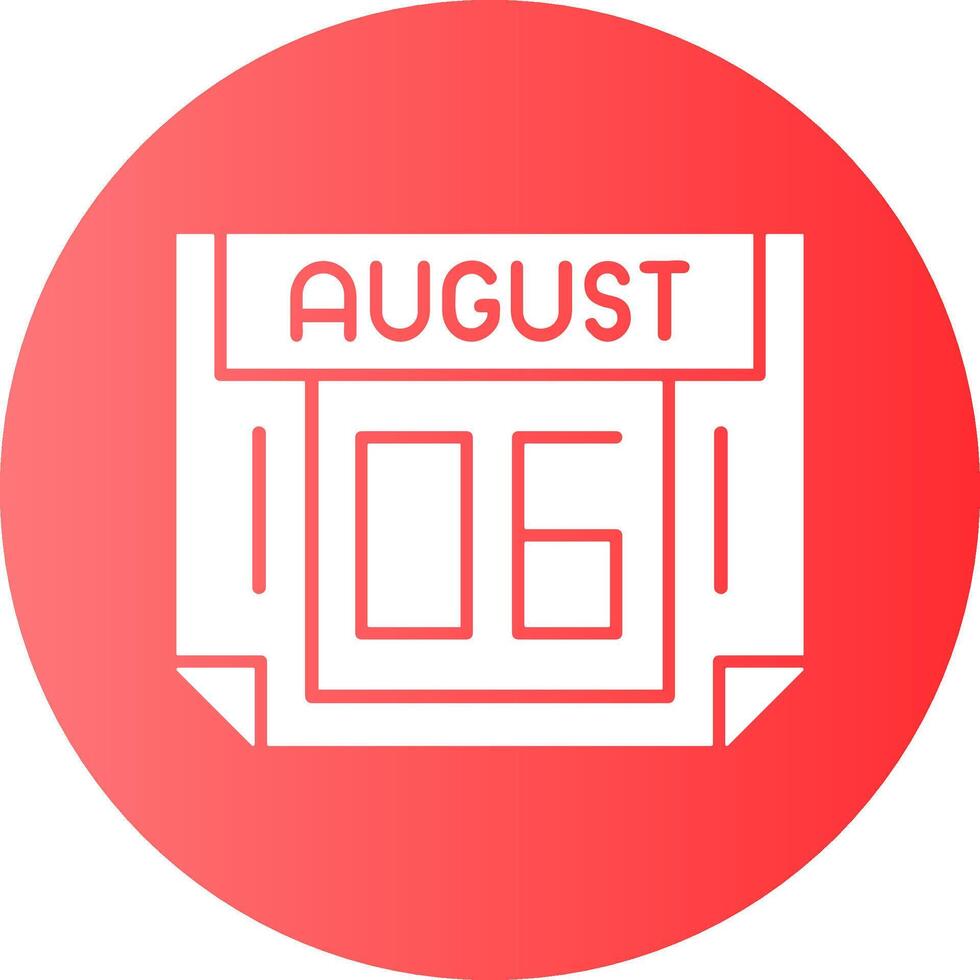 6 August Gradient Circle Icon vector