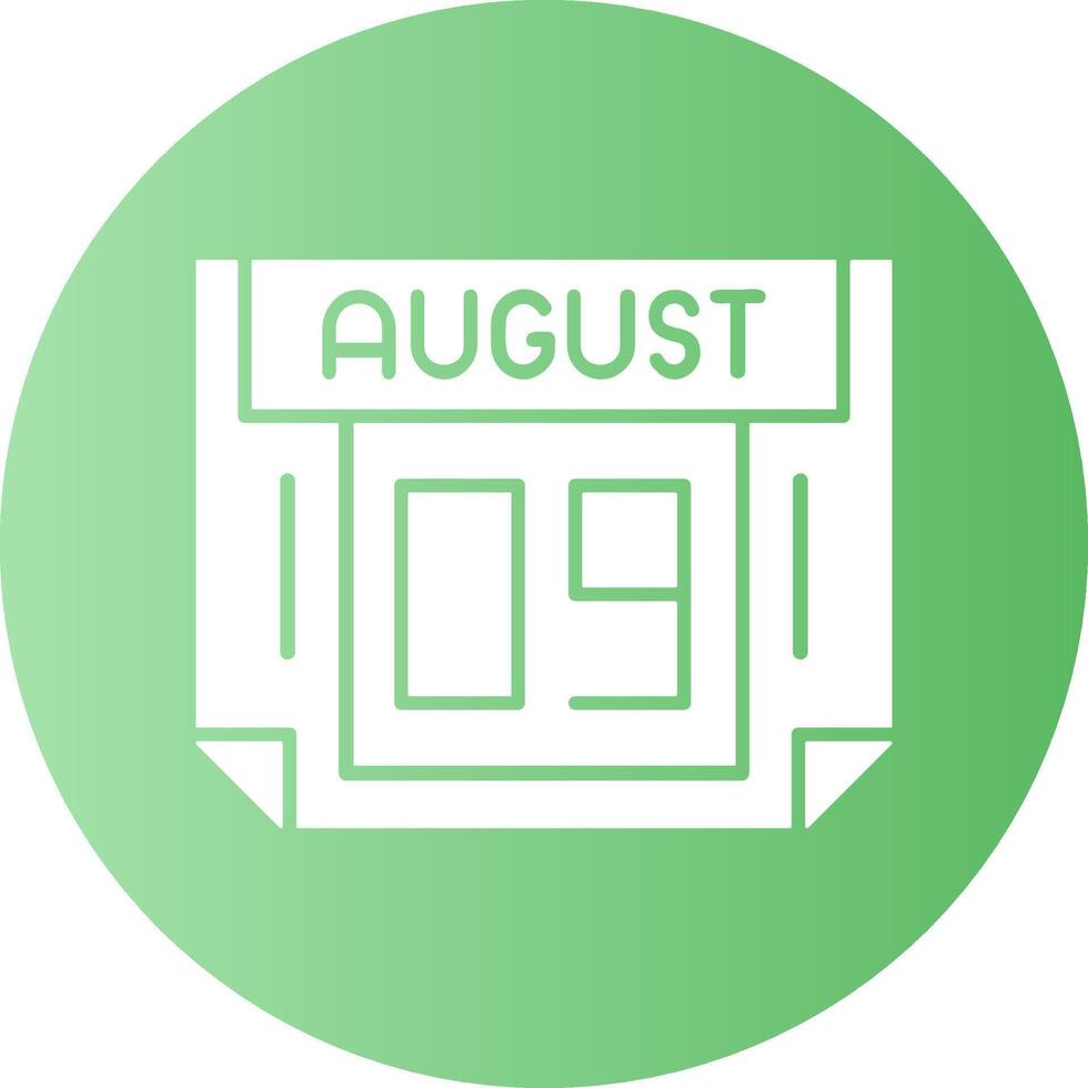 9 August Gradient Circle Icon vector