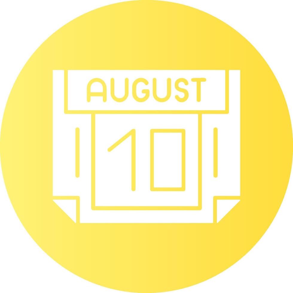 10 August Gradient Circle Icon vector