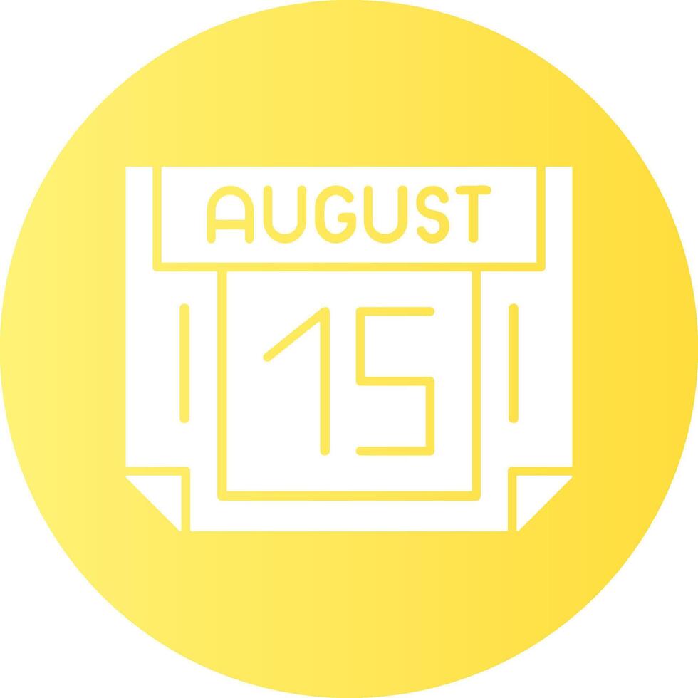 15 August Gradient Circle Icon vector