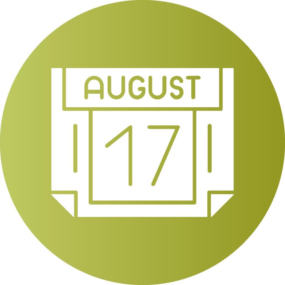 17 August Gradient Circle Icon vector