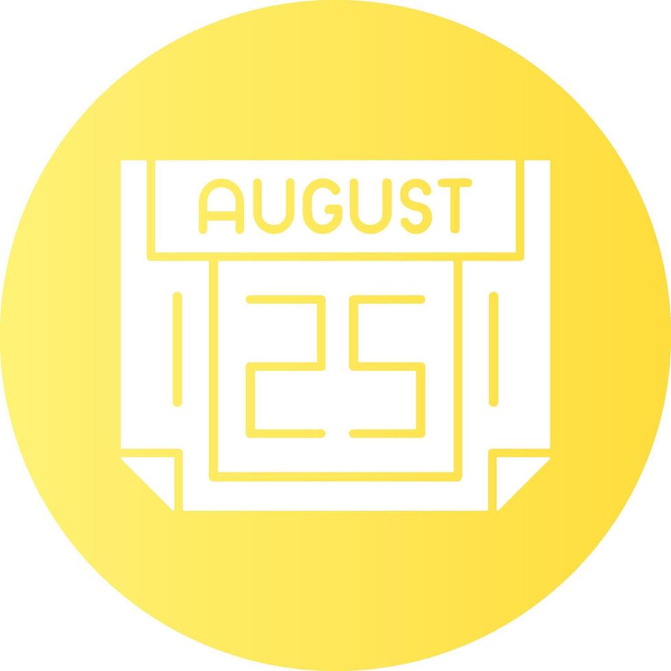 25 August Gradient Circle Icon vector