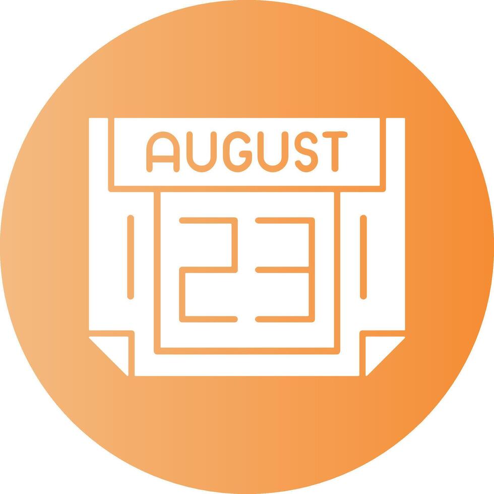 23 August Gradient Circle Icon vector