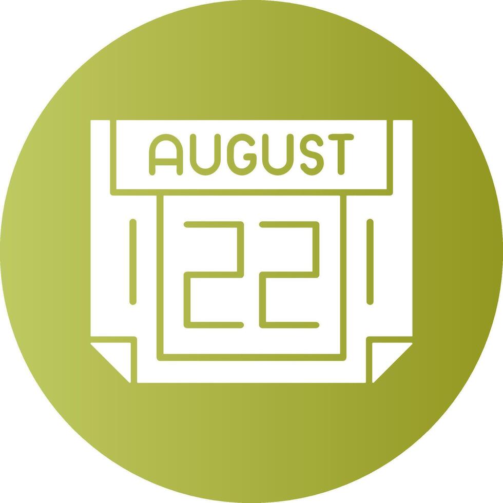 22 August Gradient Circle Icon vector