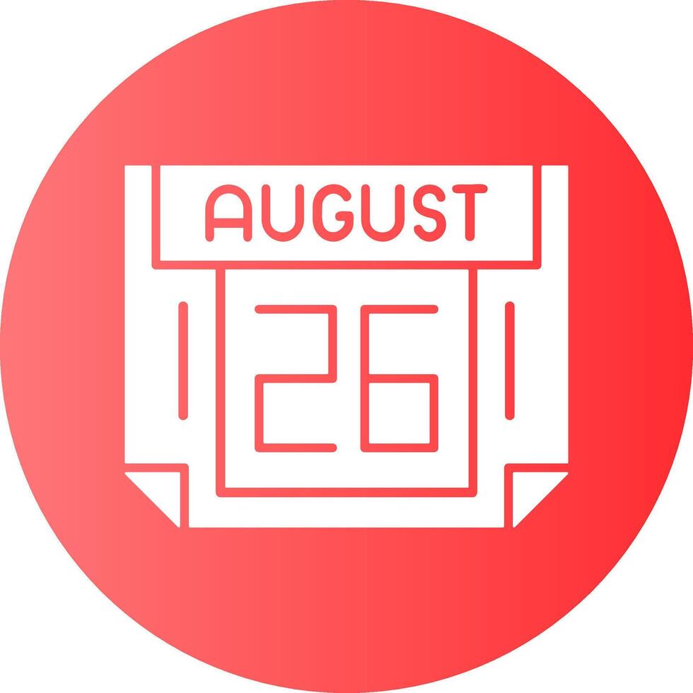 26 August Gradient Circle Icon vector